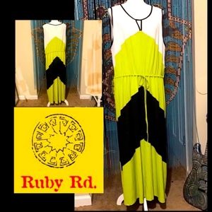 3X RUBY ROAD MAXI DRESS W ADJUSTABLE WAIST